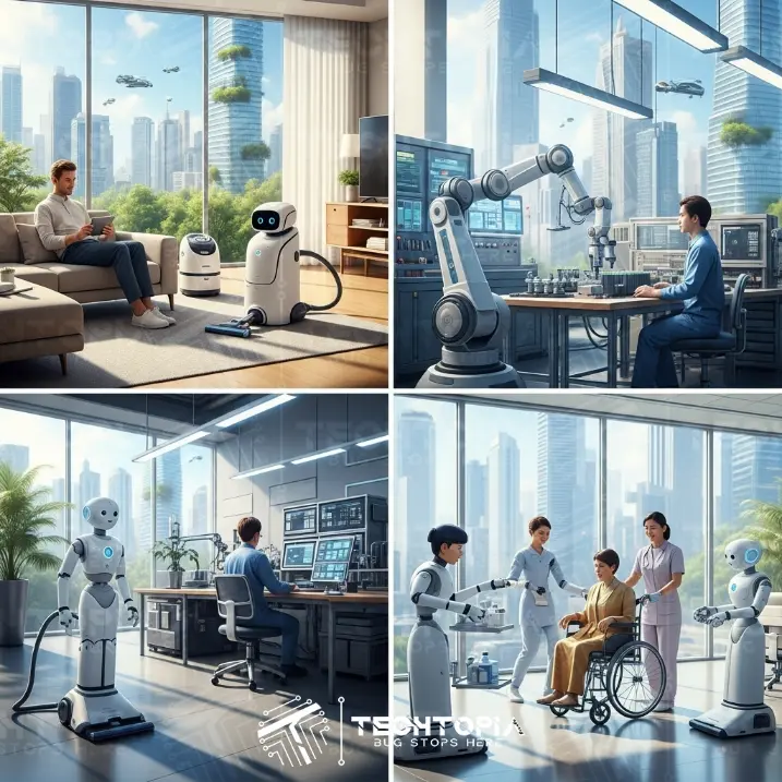 تأثير الروبوتات على الحياة اليومية" أو "كيف تغيّر الروبوتات شكل حياتنا اليومية